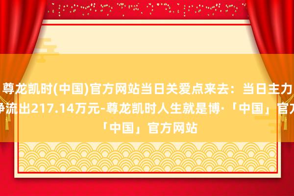 尊龙凯时(中国)官方网站当日关爱点来去：当日主力资金净流出217.14万元-尊龙凯时人生就是博·「中国」官方网站