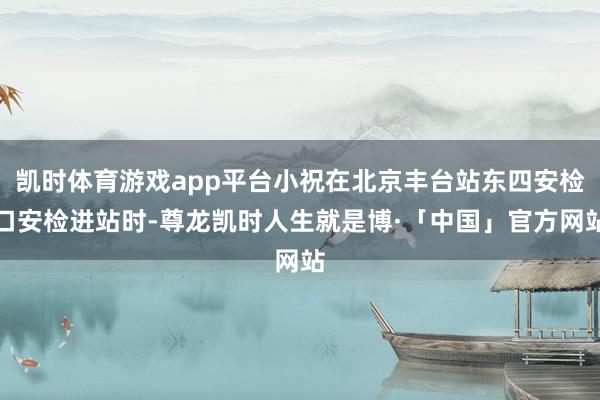 凯时体育游戏app平台小祝在北京丰台站东四安检口安检进站时-尊龙凯时人生就是博·「中国」官方网站