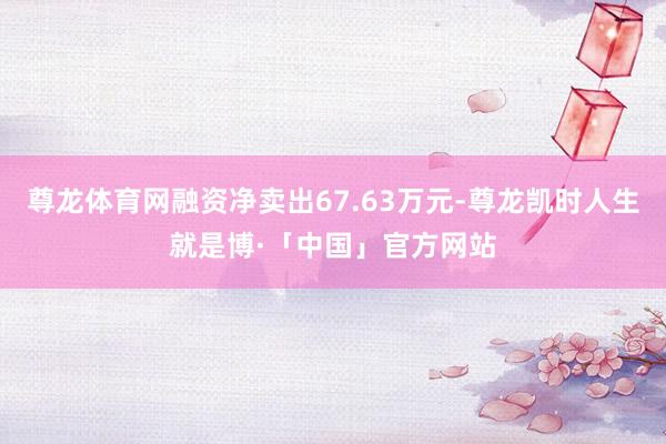 尊龙体育网融资净卖出67.63万元-尊龙凯时人生就是博·「中国」官方网站