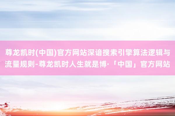尊龙凯时(中国)官方网站深谙搜索引擎算法逻辑与流量规则-尊龙凯时人生就是博·「中国」官方网站