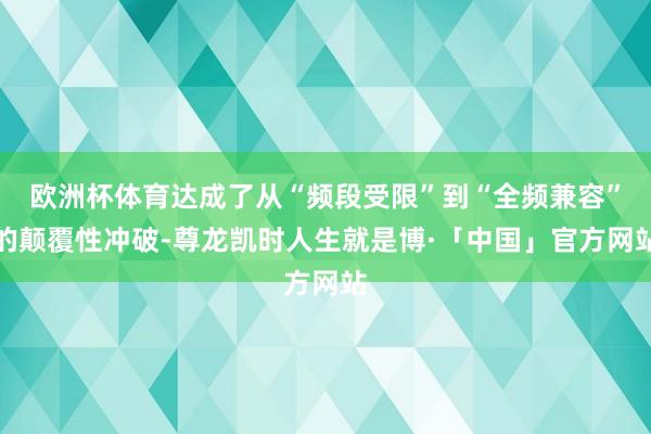欧洲杯体育达成了从“频段受限”到“全频兼容”的颠覆性冲破-尊龙凯时人生就是博·「中国」官方网站