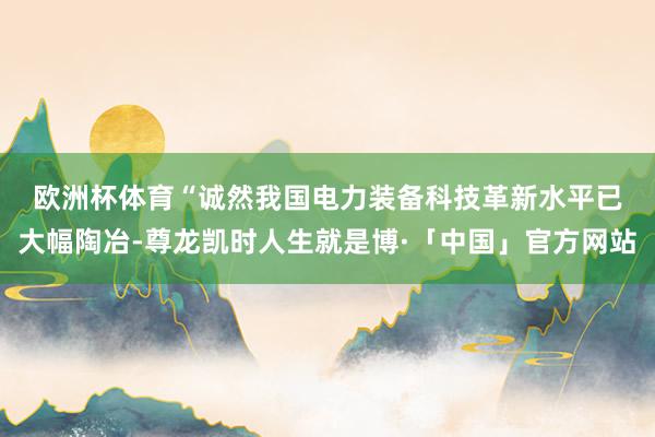 欧洲杯体育　　“诚然我国电力装备科技革新水平已大幅陶冶-尊龙凯时人生就是博·「中国」官方网站