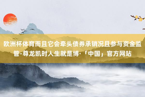 欧洲杯体育而且它会牵头债券承销况且参与资金监管-尊龙凯时人生就是博·「中国」官方网站