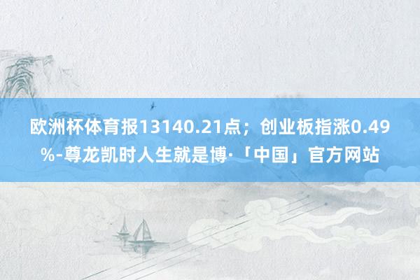 欧洲杯体育报13140.21点；创业板指涨0.49%-尊龙凯时人生就是博·「中国」官方网站