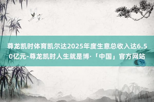 尊龙凯时体育凯尔达2025年度生意总收入达6.50亿元-尊龙凯时人生就是博·「中国」官方网站