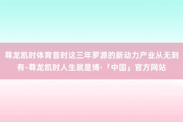 尊龙凯时体育昔时这三年罗源的新动力产业从无到有-尊龙凯时人生就是博·「中国」官方网站