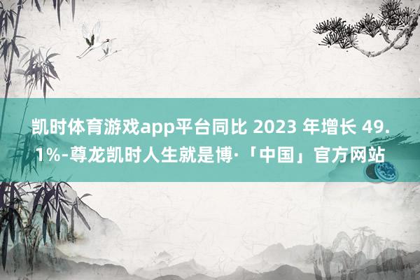 凯时体育游戏app平台同比 2023 年增长 49.1%-尊龙凯时人生就是博·「中国」官方网站