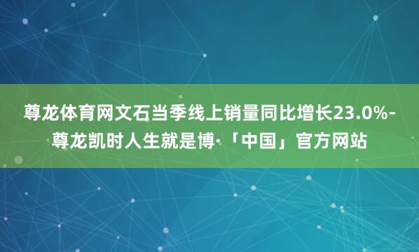 尊龙体育网文石当季线上销量同比增长23.0%-尊龙凯时人生就是博·「中国」官方网站