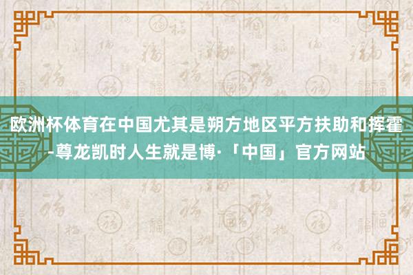 欧洲杯体育在中国尤其是朔方地区平方扶助和挥霍-尊龙凯时人生就是博·「中国」官方网站